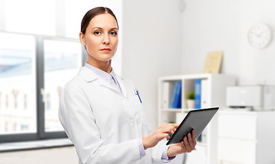 Image showing female doctor with tablet computer at hospital