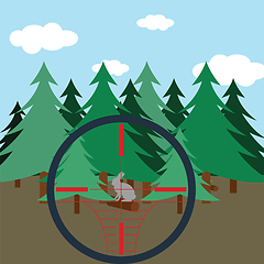 Image showing Hunting in fir forest