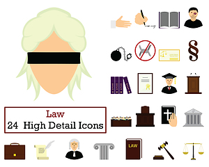 Image showing Set of 24  Law Icons