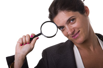Image showing clever detective businesswoman