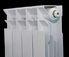 Image showing white radiator on black background with clipping path