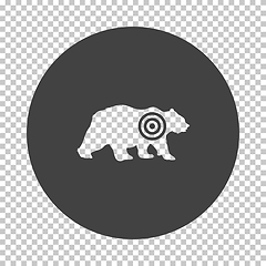 Image showing Bear silhouette with target  icon