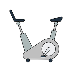 Image showing Flat design icon of Exercise bicycle 