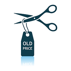 Image showing Scissors Cut Old Price Tag Icon