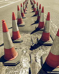 Image showing Vintage looking Traffic cone