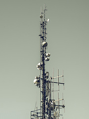 Image showing Vintage looking Communication tower