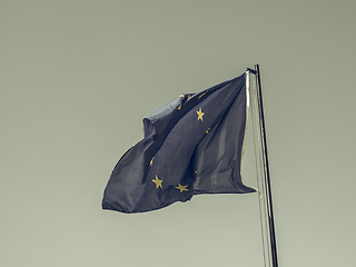 Image showing Vintage looking EU flag