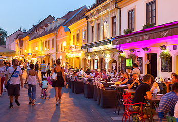 Image showing Tourist street restaurant Zagreb Croatia