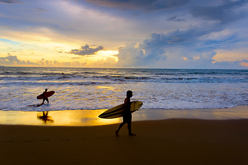 Image showing Surf beach scene. Bali island