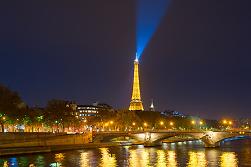 Image showing Eiffel Tower Siene Paris night