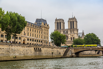 Image showing Seine and Notre Dame de Paris