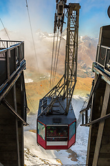 Image showing Cable car to Matterhorn in Zermatt