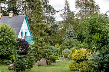 Image showing Beautiful house in spring garden