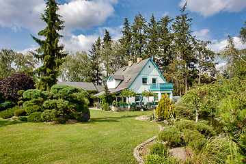 Image showing Beautiful house in spring garden