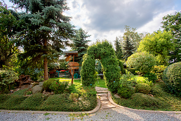 Image showing Beautiful colored summer garden