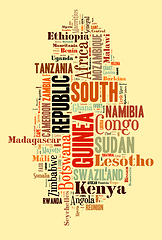 Image showing African countries in words cloud