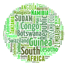 Image showing African countries in words cloud