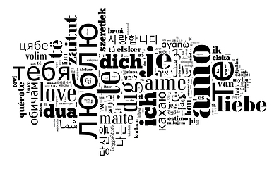 Image showing wordcloud Love you in different languages