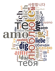 Image showing wordcloud Love you in different languages