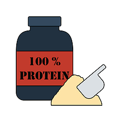 Image showing Flat design icon of Protein conteiner