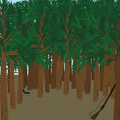 Image showing Hunting in fir forest