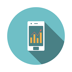 Image showing Smartphone with analytics diagram icon