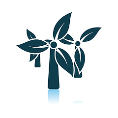 Image showing Wind Mill With Leaves In Blades Icon