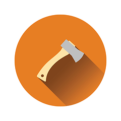 Image showing Flat design icon of camping axe 