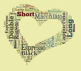 Image showing coffee drinks words cloud collage