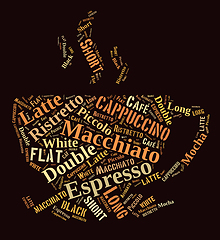 Image showing coffee drinks words cloud collage