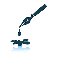 Image showing Fountain pen with blot icon