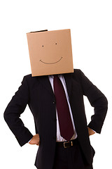 Image showing cardboard businessman