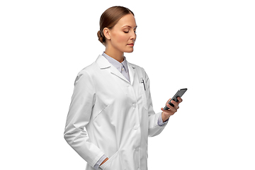 Image showing female doctor with smartphone