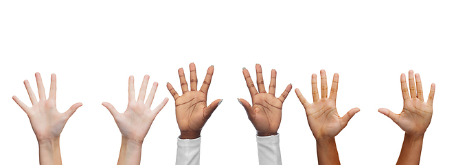 Image showing hands of people with diverse ethnicity