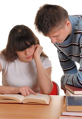 Image showing Boy And Girl Reading