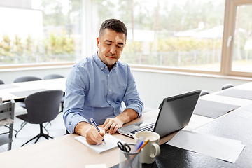 Image showing man with vitiligo working at home office