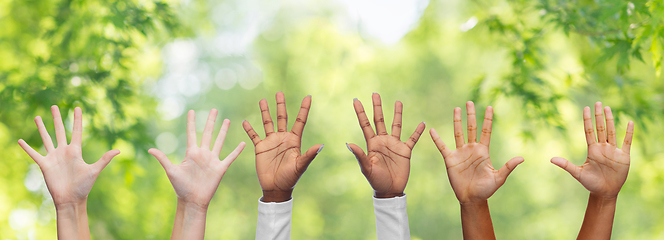 Image showing hands of people with diverse ethnicity