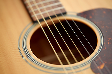 Image showing close up of acoustic guitar strings