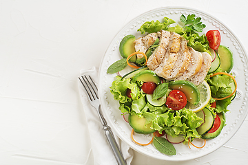 Image showing Chicken avocado salad