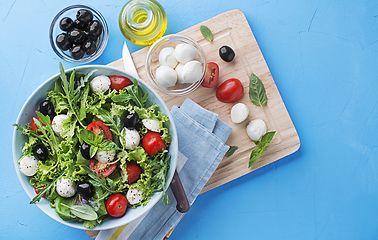 Image showing Salad mozzarella olives