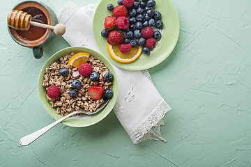 Image showing Granola muesli breakfast