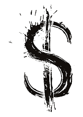 Image showing Messy painted dolar symbol