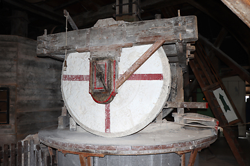 Image showing Old millstone in the windmill in the Netherlands