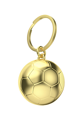 Image showing Gold keychain with soccer ball