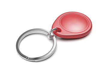 Image showing Red RFID keychain tag