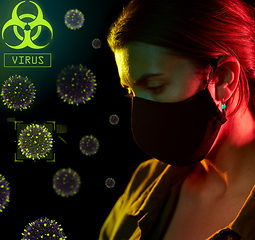 Image showing woman wearing reusable mask protecting from virus