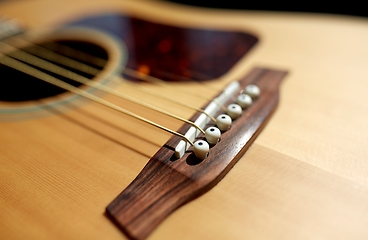 Image showing close up of acoustic guitar strings