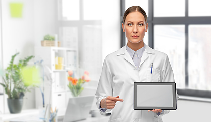 Image showing female doctor with tablet computer at hospital