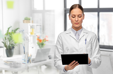 Image showing female doctor with tablet computer at hospital