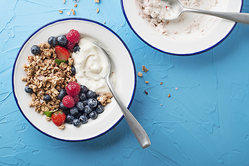 Image showing Oatmeal granola muesli plate